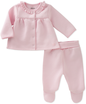 Absorba Pink Quilted Peter Pan Collar Top & Footie Pants - Infant