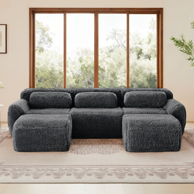 Orren Ellis Premium Plush Modular Sofas, Dark Grey, Modern Comfort For Home