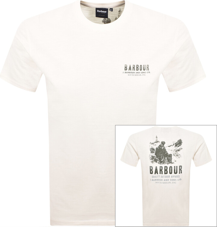 Barbour｜SHORT-SLEEVED ROUND NECK T-SHIRTS (ESSENTIAL T- Barbour short-sleeve cotton T-shirt - ShopStyle