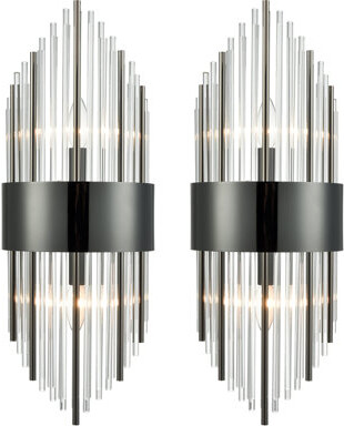 Mercer41 Gorrian 4 - Light Dimmable Black Flush Mounted Sconce