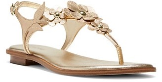 MICHAEL Michael Kors Flora Glitter Leather Thong Sandals