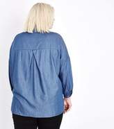 Thumbnail for your product : New Look Curves Blue Balloon Sleeve Denim Shirt