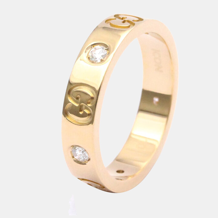 Gucci Icon 18kt Rose Gold Ring With Stars, Size 7.25