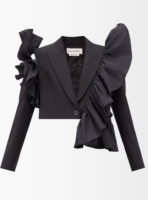 Black Ruffle Blazer | Shop the world's largest collection of 