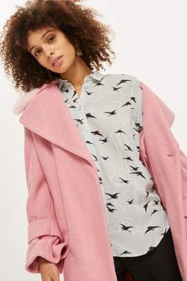 Topshop Womens Birds And Clouds Casual Shirt