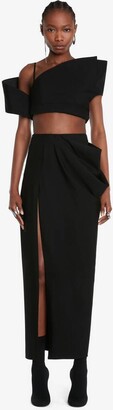 スカート MCQUEEN 'Slashed Drape' skirt Black Alexander McQueen Women's Slashed Drape Skirt In Black