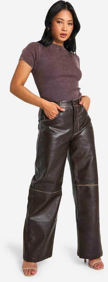 Petite Leather Trousers ShopStyle UK