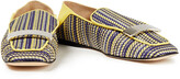 Thumbnail for your product : Sergio Rossi Sr1 Embellished Metallic Woven And Leather Collapsible-heel Loafers