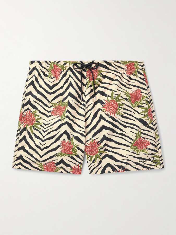 Celine Mid-Length Straight-Leg Printed Swim Shorts