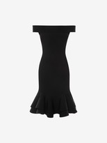 Thumbnail for your product : Alexander McQueen Off-The-Shoulder Knit Mini Dress