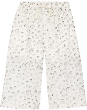Tibi Shibori Printed Cotton And Silk-Blend Shorts