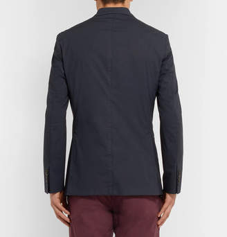 Ermenegildo Zegna Navy Stretch-Cotton Poplin Suit Jacket