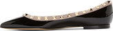 Thumbnail for your product : Valentino Black & Clay Pink Patent Rockstud Ballerina Flats