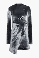 Thumbnail for your product : Off-White Wrap-effect pleated velour mini dress
