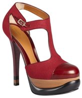 Thumbnail for your product : Fendi bordeaux wool felt platform heels