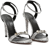 Thumbnail for your product : Proenza Schouler Embellished Elaphe Sandal Heel