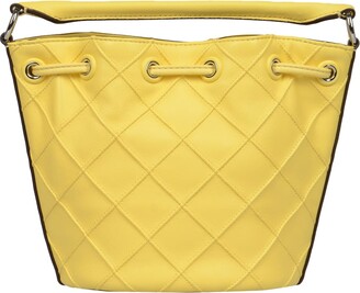Tory Burch Yellow Fleming Soft Mini Bucket Bag