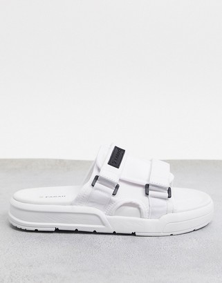 Farah wide fit two buckle chunky sandal in white