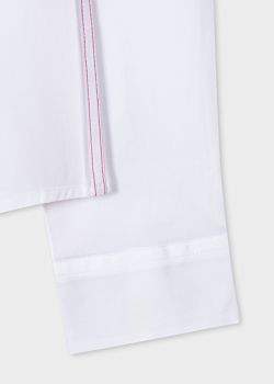 Paul Smith Women's White Stretch-Cotton Shirt With 'Cycle Stripe' Cuff Linings