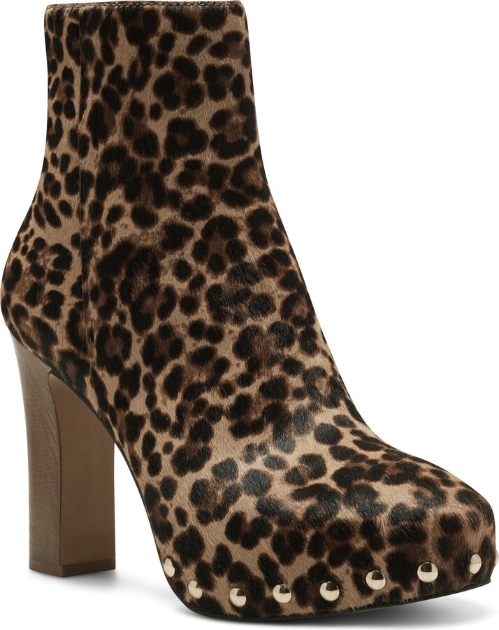 leopard stacked heels