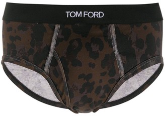 Tom Ford Leopard Cotton Briefs