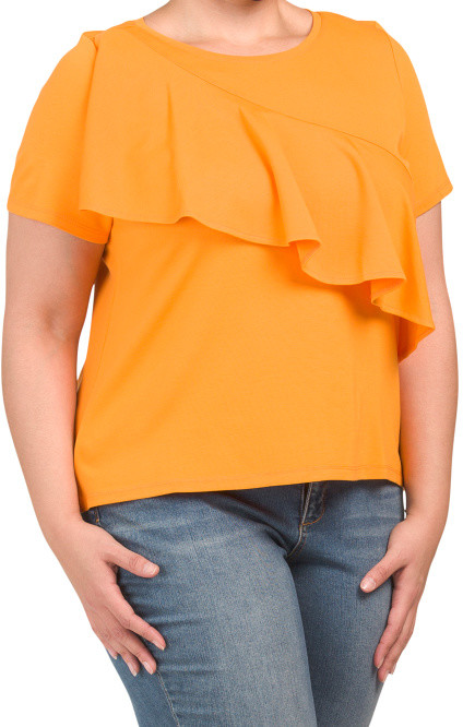 orange ruffle top