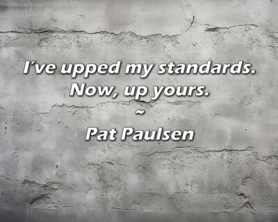 17 Stories Artsy Quote "I’ve upped my standards. Now, up yours." By Pat Paulsen Gallery Wrapped Canvas