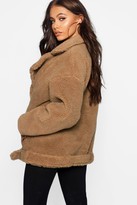 Thumbnail for your product : boohoo Teddy Faux Fur Biker Jacket