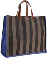 Thumbnail for your product : Fendi cobalt and brown striped canvas tote