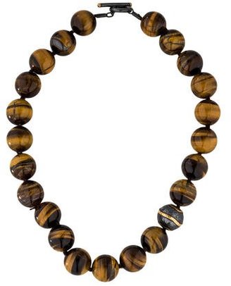Yossi Harari Libra Tiger's Eye Quartz Bead Necklace
