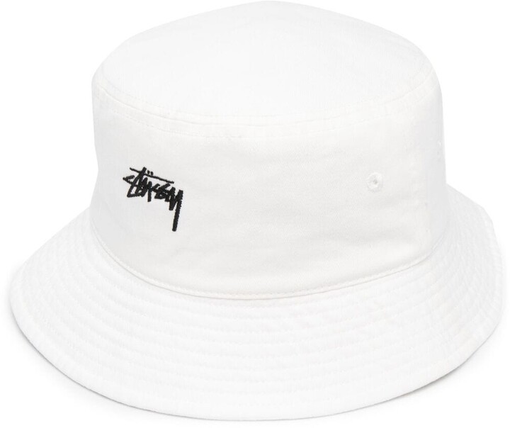 Stussy Logo Embroidered Bucket Hat - ShopStyle