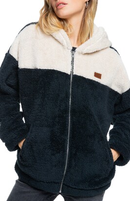 color block fleece pullover