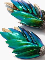 Thumbnail for your product : Bibi van der Velden Scarab Bunch Diamond & 18kt Gold Earrings - Green