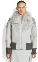 Thumbnail for your product : Marc Jacobs Mixed Fur-Detail Bomber Jacket