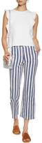 Thumbnail for your product : MiH Jeans Coler Flare Cropped Striped Cotton Straight-Leg Pants