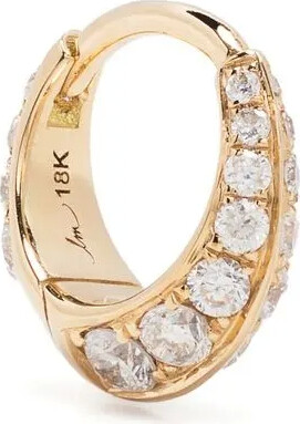 Lizzie Mandler Fine Jewelry 18kt yellow gold Double Sided diamond hoop earring