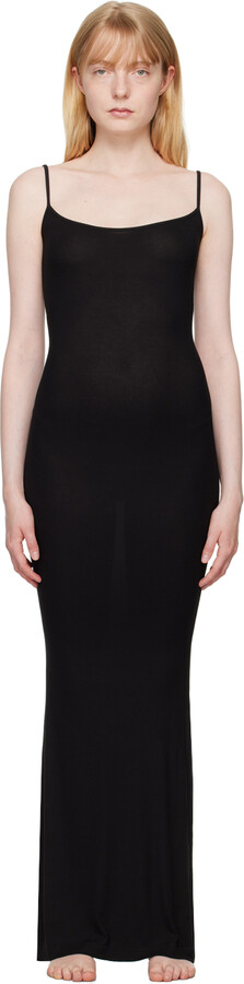 SKIMS Black Soft Lounge Long Slip Maxi Dress