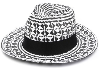 Eres Jones geometric-print fedora hat