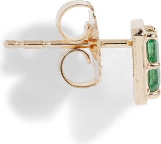 Anzie Dew Drop Melia Carré Emerald Stud Earrings