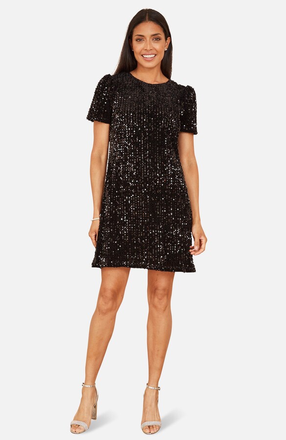 Yumi Sequin Tunic Mini Dress