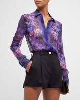 Foulard Orchid Printed Button-Front S 