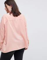 Thumbnail for your product : ASOS Curve DESIGN Curve Oversized long sleeve shirt With Fringing