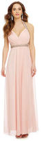 Thumbnail for your product : Sequin Hearts Beaded Trim Halter-Neck Gown