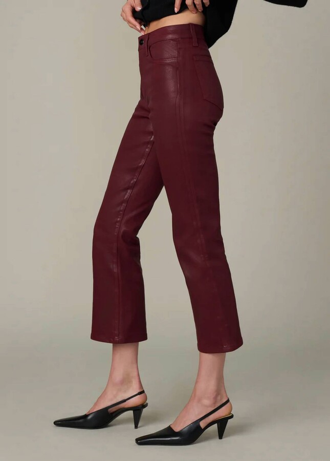 Joe's Jeans Callie Cropped Bootcut Coated Pants In Syrah