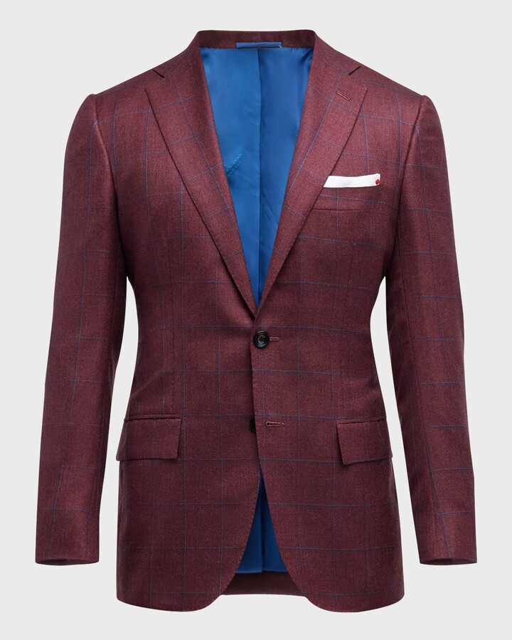 Kiton Men's Cashmere Windowpane Sport Coat