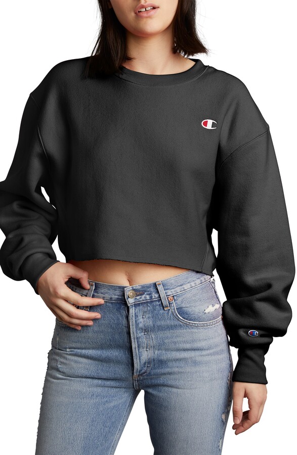 Champion Cropped Sweatshirt | Shop the world's largest collection of  fashion | ShopStyle