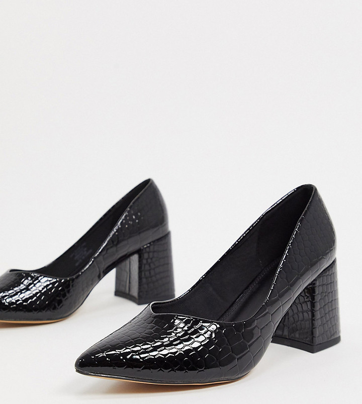black mid heel shoes uk
