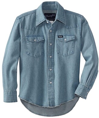 Wrangler Boys' Long Sleeve Western Solid Snap Shirt - ShopStyle