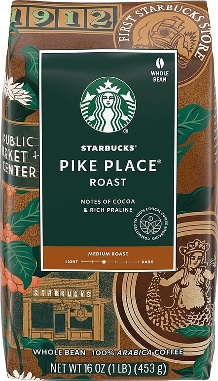 Starbucks Pike Place Beans Coffee, Medium Roast, 16 oz. (11017854)