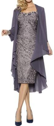 Ruiyuhong Lace Mother of The Bride Dress with Chiffon Jacket Formal Gowns